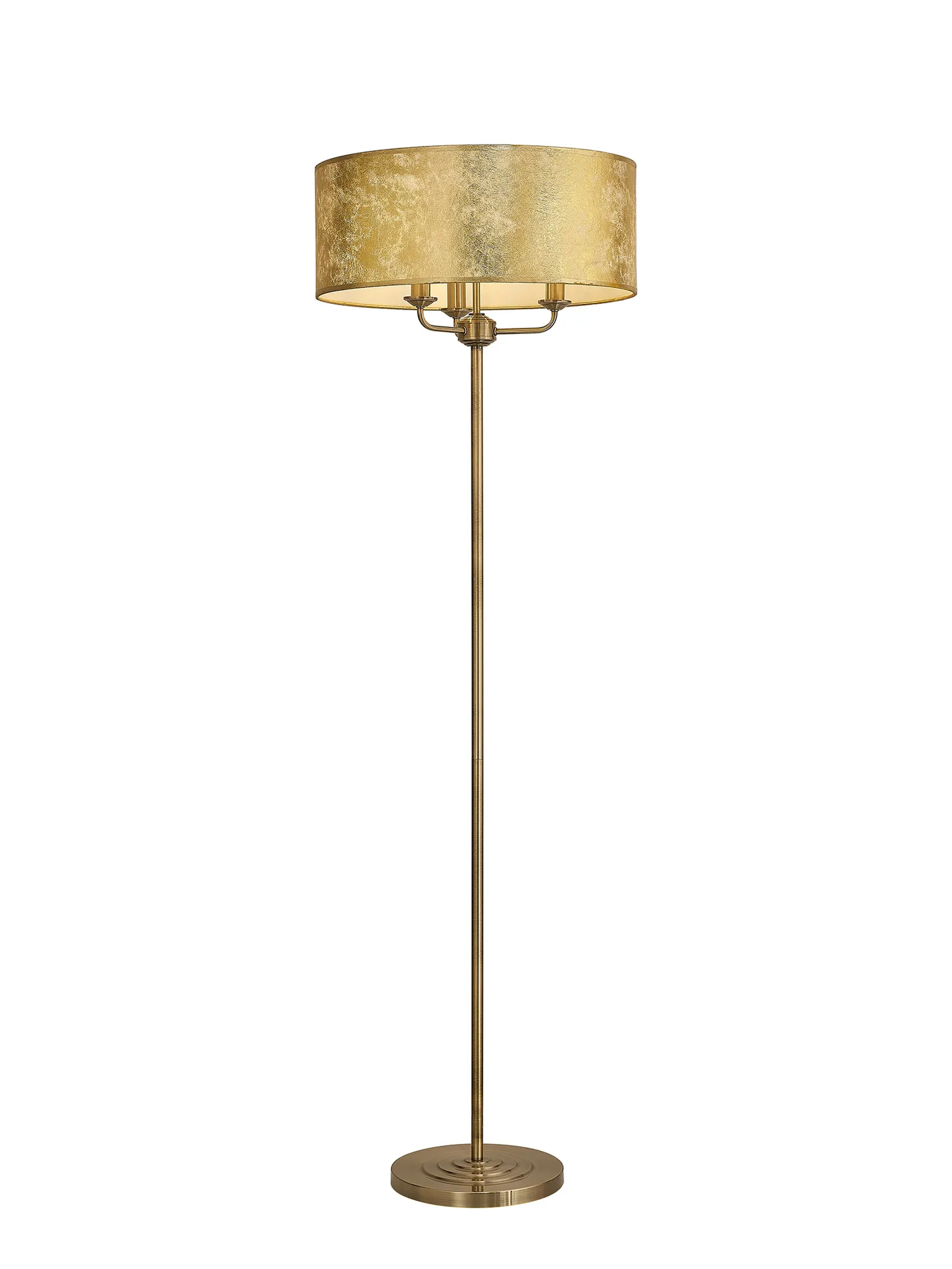 Banyan 45cm 3 Light Floor Lamp Antique Brass; Gold Leaf